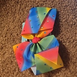 🎀 🎀 LARGE COPPER KEY RAINBOW RHINESTONE HAIR BOW